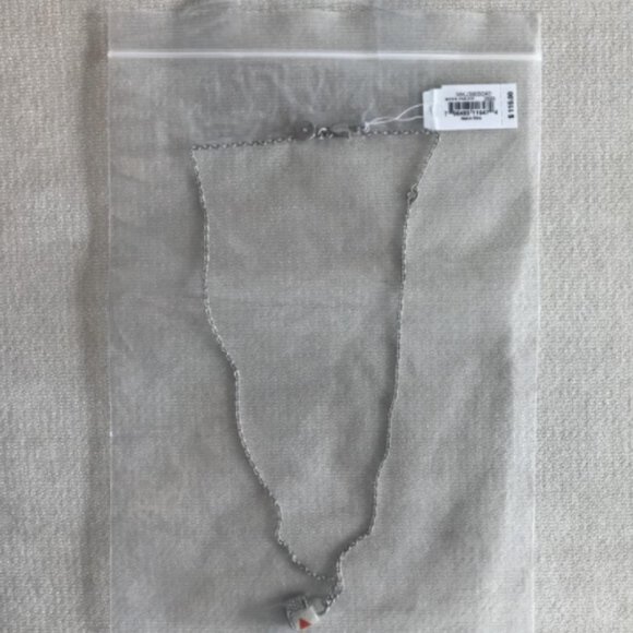 NWT Michael Kors Silvertone Pave Padlock Charm Necklace - Picture 2 of 2